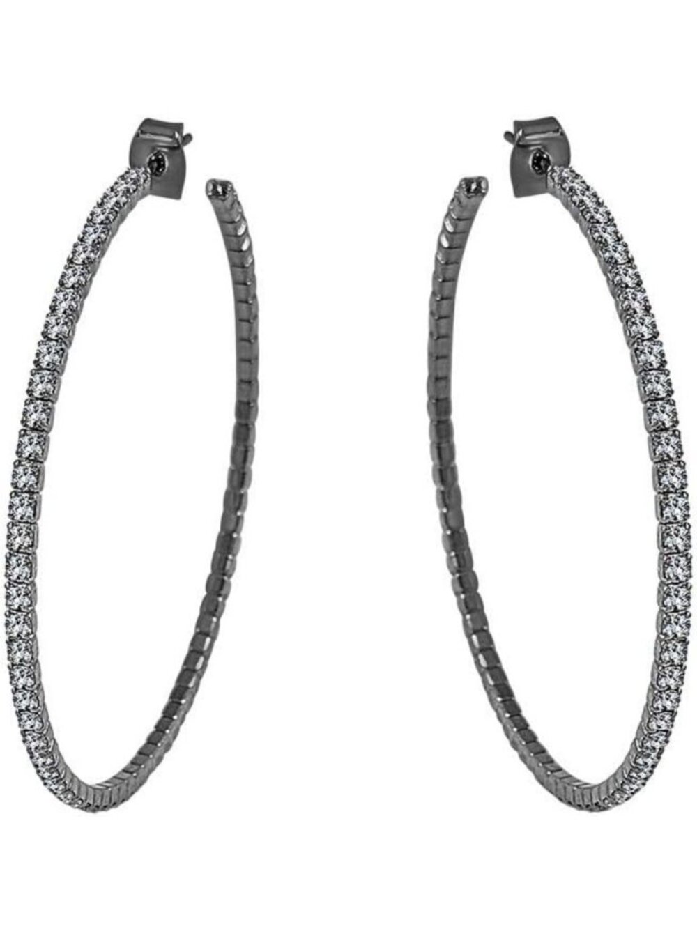 Lightweight Large 2.25" Crystal Hoop Earrings | 14K Gold Plated Jewelry